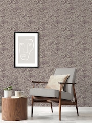 Laurence Llewelyn-Bowen Red Down The Dilly Floral Print A4 Wallpaper Sample - Image 1 of 4
