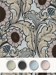 Laurence Llewelyn-Bowen Pink Sunnyside Up Floral Print A4 Wallpaper Sample - Image 4 of 4