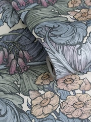 Laurence Llewelyn-Bowen Blue Hedgerovia Floral Print A4 Wallpaper Sample - Image 3 of 4