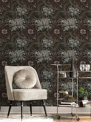 Laurence Llewelyn-Bowen Bronze Brown Morris Major Floral Print A4 Wallpaper Sample - Image 1 of 4