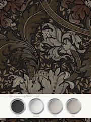 Laurence Llewelyn-Bowen Bronze Brown Morris Major Floral Print A4 Wallpaper Sample - Image 3 of 4