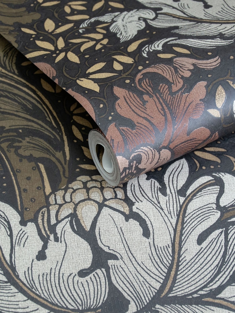 Laurence Llewelyn-Bowen Bronze Brown Morris Major Floral Print A4 Wallpaper Sample - Image 4 of 4 Laurence Llewelyn-Bowen Bronze Brown Morris Major Floral Print A4 Wallpaper Sample - Image 4 of 4