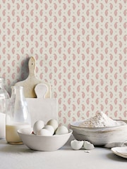 Galerie Pink French Country Motif A4 Wallpaper Sample - Image 1 of 2