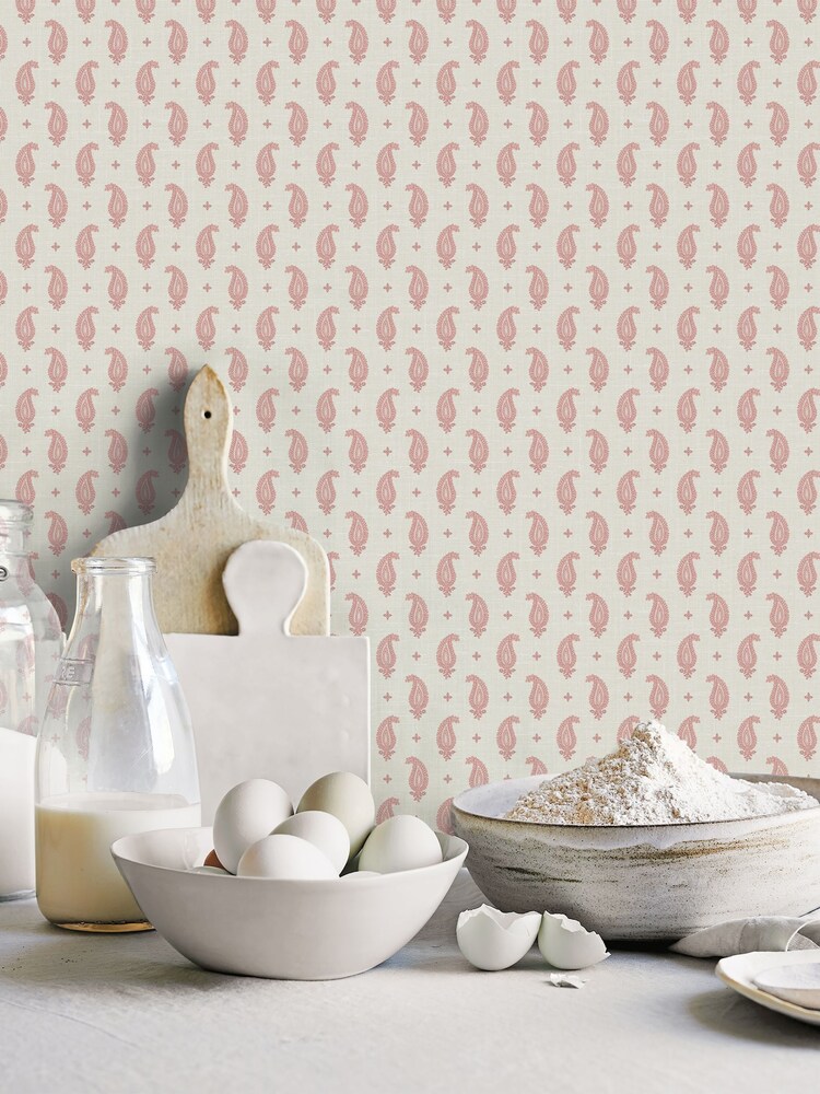 Galerie Pink French Country Motif A4 Wallpaper Sample - Image 1 of 2