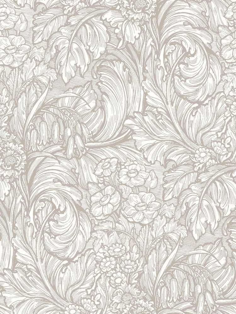 Laurence Llewelyn-Bowen Beige Hedgerovia Floral Print A4 Wallpaper Sample - Image 2 of 4