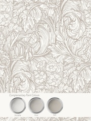 Laurence Llewelyn-Bowen Beige Hedgerovia Floral Print A4 Wallpaper Sample - Image 4 of 4