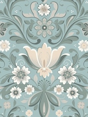 Galerie Cream Sommarang 2 Floral Print A4 Wallpaper Sample - Image 2 of 3