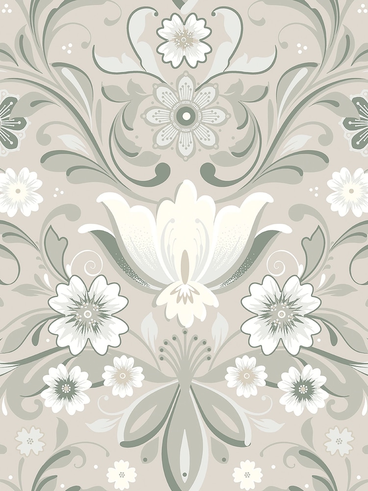 Galerie Beige Sommarang 2 Floral Print A4 Wallpaper Sample - Image 2 of 2