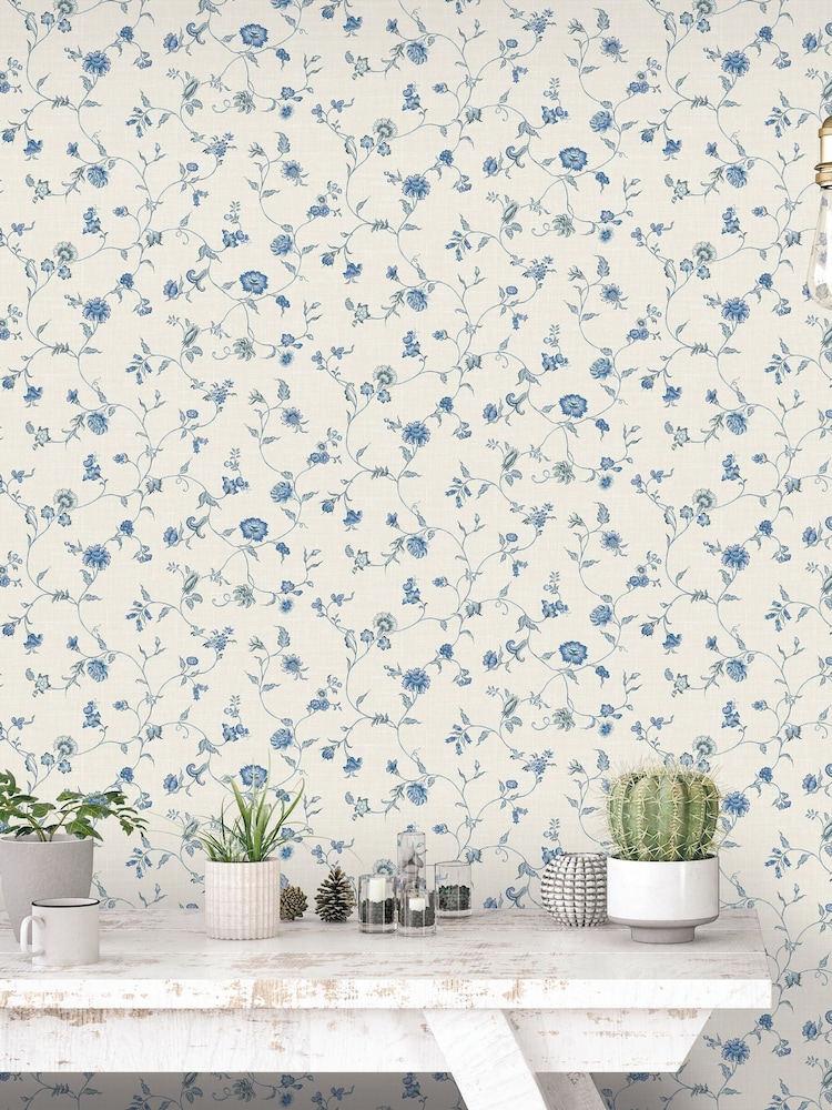 Galerie Blue French Country Floral Print A4 Wallpaper Sample - Image 1 of 2 Galerie Blue French Country Floral Print A4 Wallpaper Sample - Image 1 of 2