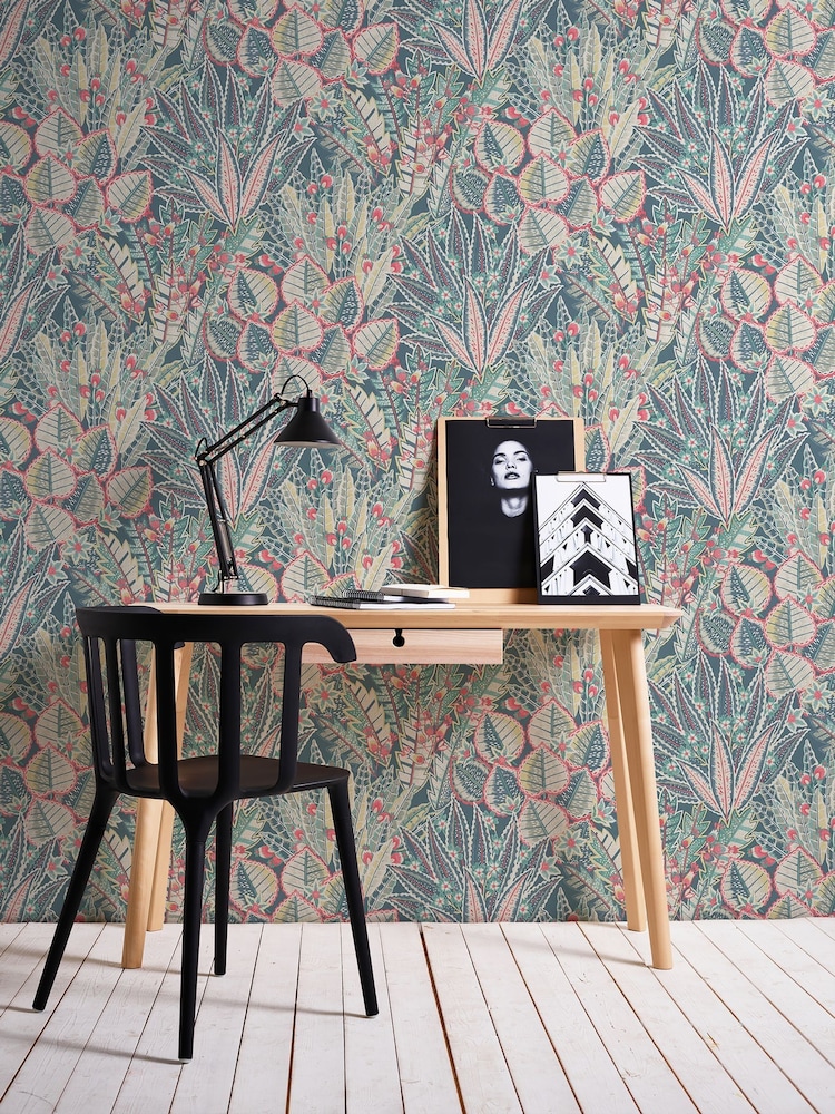 Galerie Green Welcome Home Floral Print A4 Wallpaper Sample - Image 2 of 5 Galerie Green Welcome Home Floral Print A4 Wallpaper Sample - Image 2 of 5