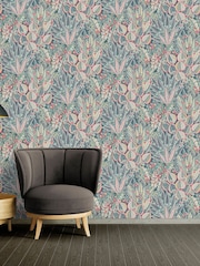 Galerie Green Welcome Home Floral Print A4 Wallpaper Sample - Image 3 of 5