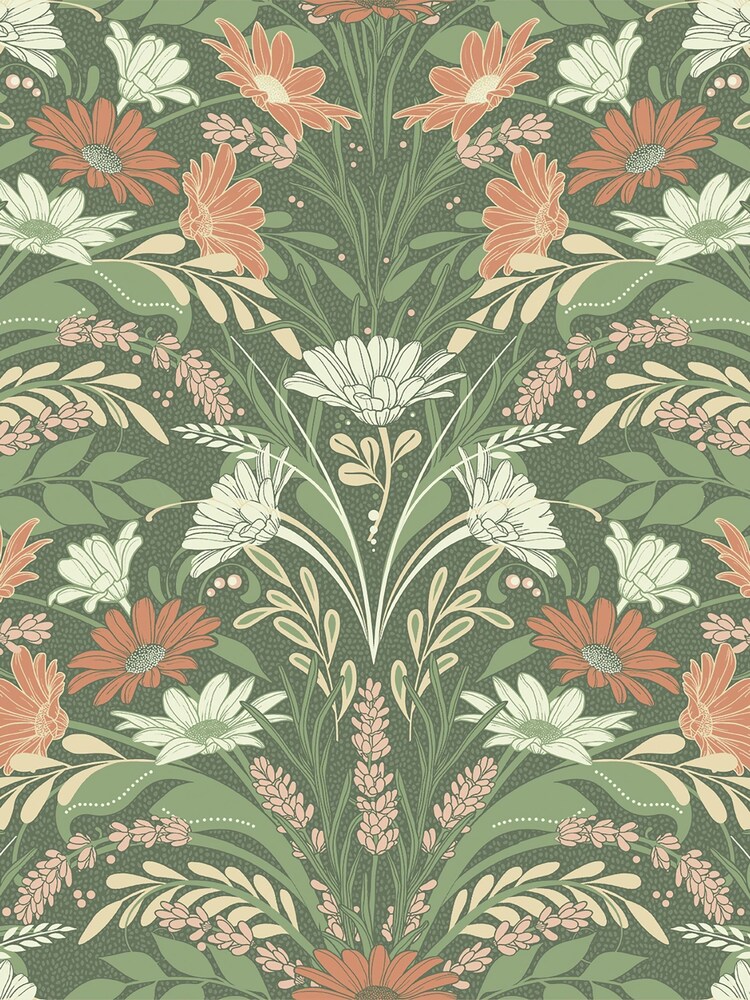 Galerie Green Sommarang 2 Floral Print A4 Wallpaper Sample - Image 2 of 3 Galerie Green Sommarang 2 Floral Print A4 Wallpaper Sample - Image 2 of 3