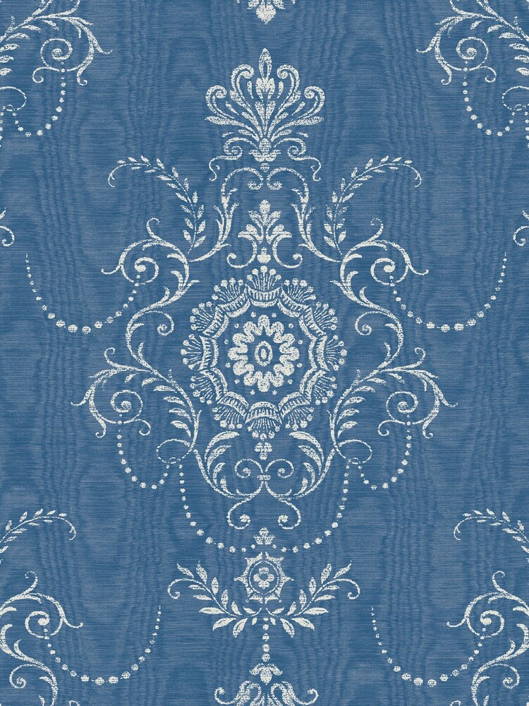 Galerie Blue French Country Damask A4 Wallpaper Sample - Image 2 of 2