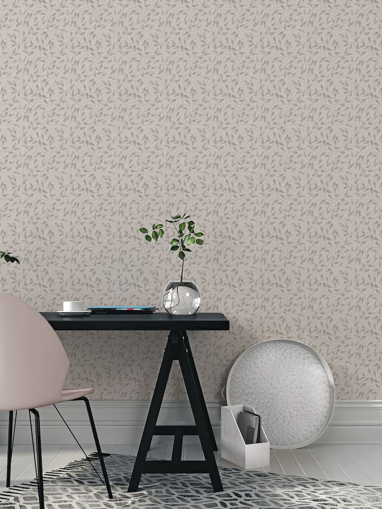 Laurence Llewelyn-Bowen Beige Tit Willow Tree Leaf A4 Wallpaper Sample - Image 1 of 4