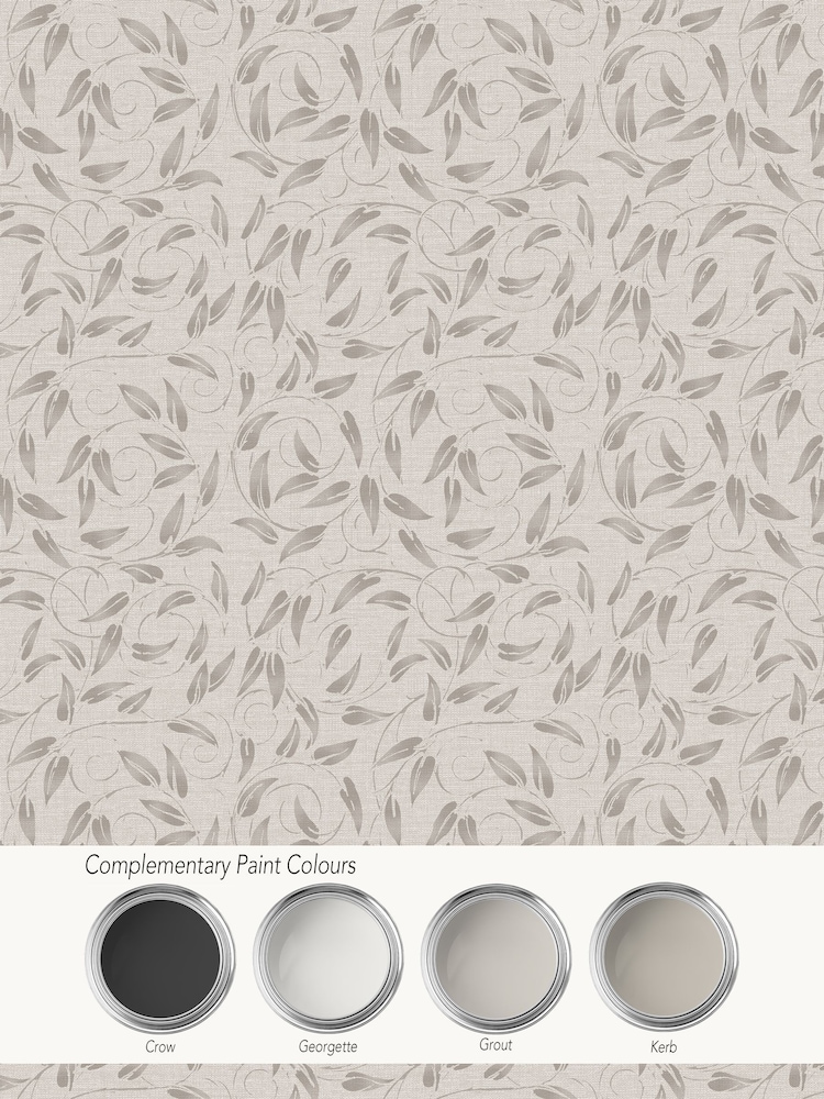 Laurence Llewelyn-Bowen Beige Tit Willow Tree Leaf A4 Wallpaper Sample - Image 4 of 4
