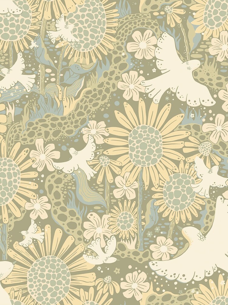 Galerie Green Sommarang 2 Floral Print A4 Wallpaper Sample - Image 2 of 2