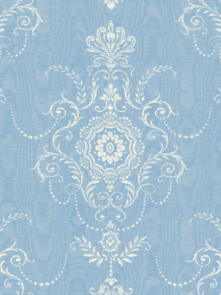 Galerie Blue French Country Damask A4 Wallpaper Sample - Image 2 of 2