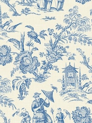 Galerie Blue French Country Toile A4 Wallpaper Sample - Image 2 of 2