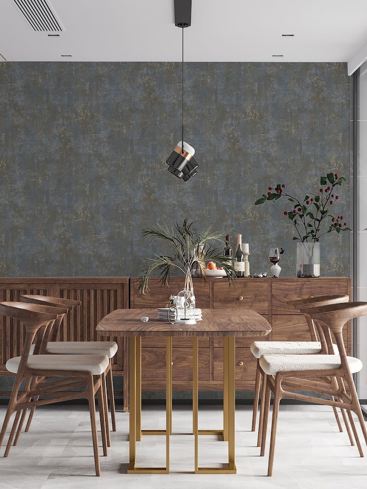 Galerie Blue Welcome Home Plain Texture A4 Wallpaper Sample - Image 2 of 5