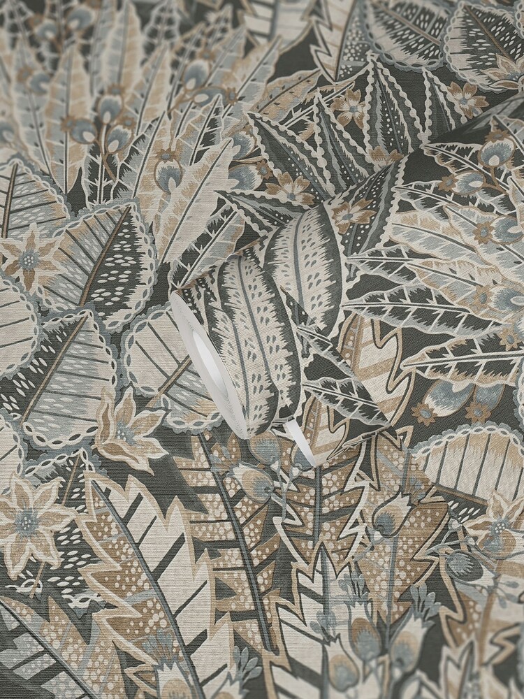 Galerie Bronze Brown Welcome Home Floral Print A4 Wallpaper Sample - Image 4 of 4