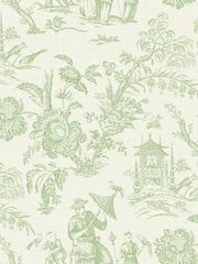 Galerie Green French Country Toile A4 Wallpaper Sample - Image 2 of 2