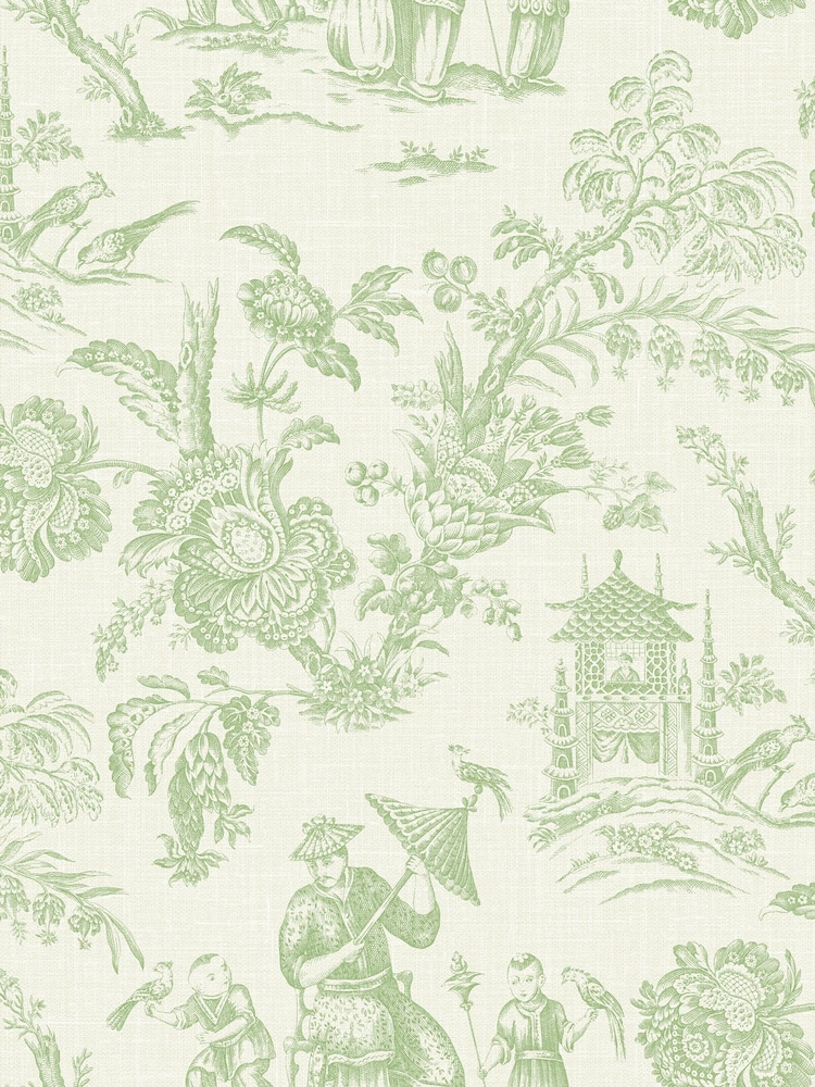 Galerie Green French Country Toile A4 Wallpaper Sample - Image 2 of 2 Galerie Green French Country Toile A4 Wallpaper Sample - Image 2 of 2