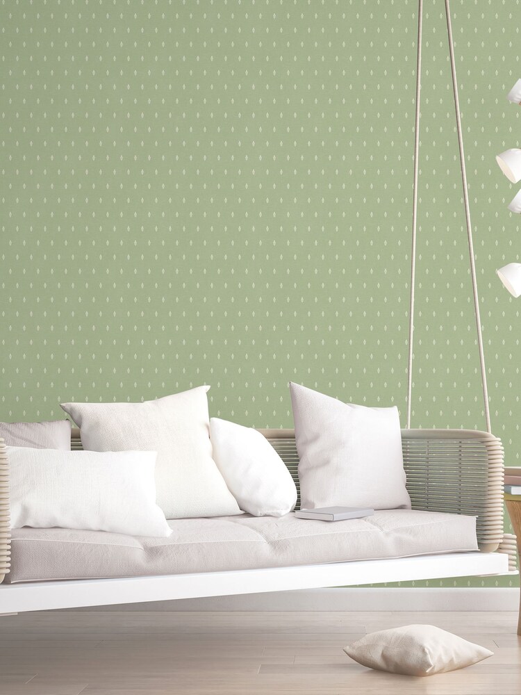 Galerie Green French Country Motif A4 Wallpaper Sample - Image 1 of 2