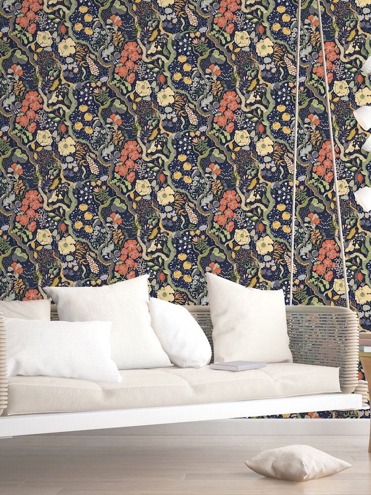Galerie Yellow Sommarang 2 Floral Print A4 Wallpaper Sample - Image 1 of 2