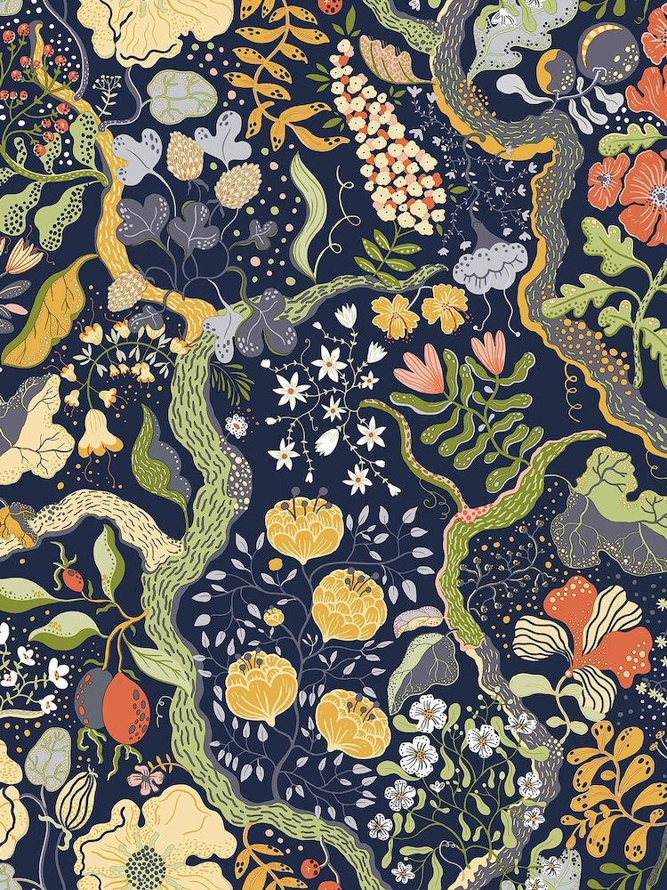 Galerie Yellow Sommarang 2 Floral Print A4 Wallpaper Sample - Image 2 of 2