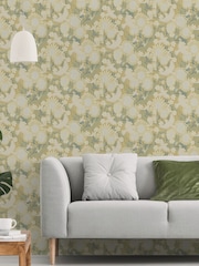 Galerie Yellow Sommarang 2 Floral A4 Wallpaper Sample - Image 1 of 2