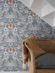 Galerie Blue Sommarang 2 Floral Print A4 Wallpaper Sample - Image 1 of 2