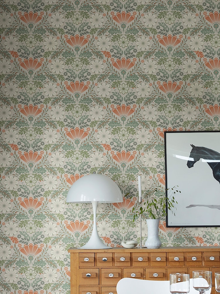 Galerie Orange Sommarang 2 Floral Print A4 Wallpaper Sample - Image 1 of 2 Galerie Orange Sommarang 2 Floral Print A4 Wallpaper Sample - Image 1 of 2