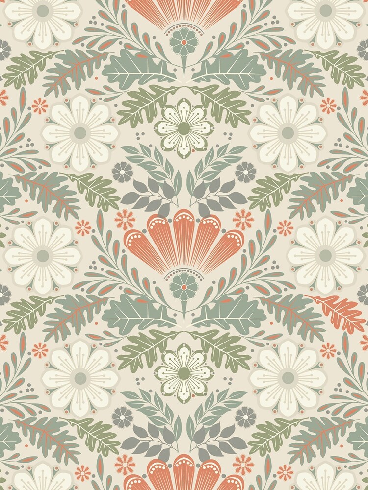Galerie Orange Sommarang 2 Floral Print A4 Wallpaper Sample - Image 2 of 2