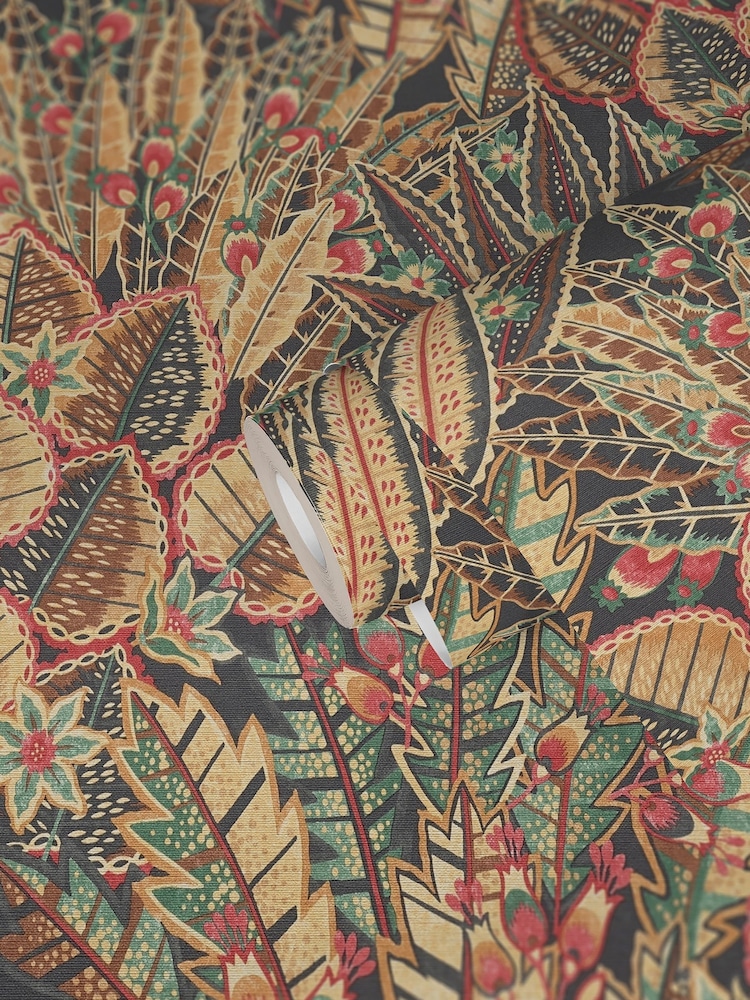 Galerie Bronze Brown Welcome Home Floral Print A4 Wallpaper Sample - Image 6 of 6