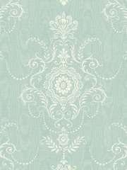 Galerie Green French Country Damask A4 Wallpaper Sample - Image 2 of 2