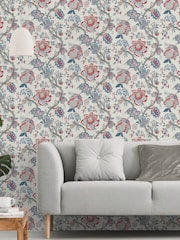 Galerie Red French Country Floral Print A4 Wallpaper Sample - Image 1 of 2