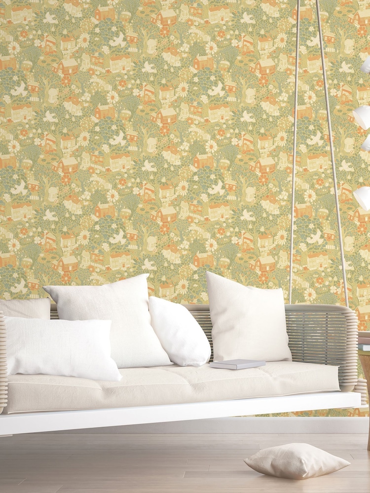 Galerie Yellow Sommarang 2 Woodland A4 Wallpaper Sample - Image 1 of 4
