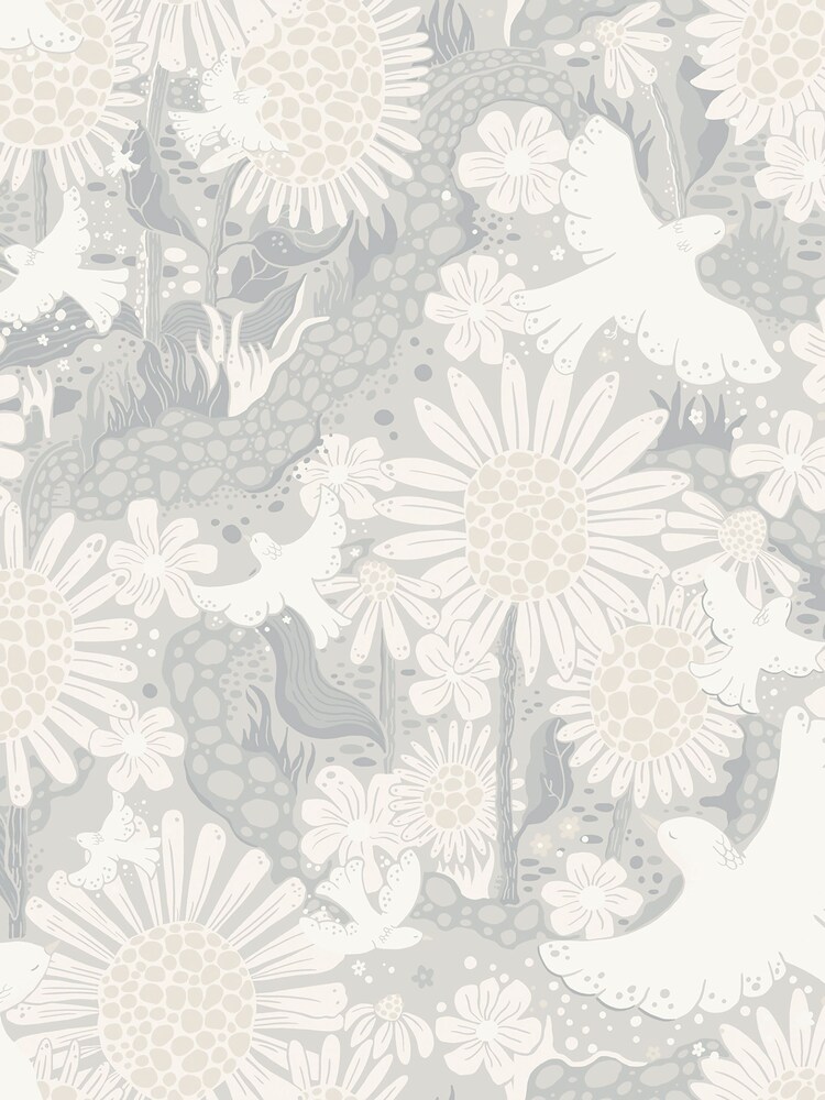 Galerie Grey Sommarang 2 Floral Print A4 Wallpaper Sample - Image 2 of 2