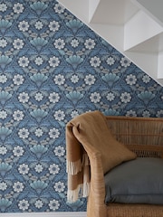 Galerie Blue Sommarang 2 Floral Print A4 Wallpaper Sample - Image 1 of 2