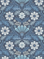 Galerie Blue Sommarang 2 Floral Print A4 Wallpaper Sample - Image 2 of 2