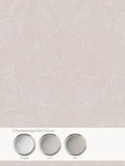 Laurence Llewelyn-Bowen Beige Damask Sauvage Flock A4 Wallpaper Sample - Image 3 of 5