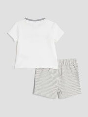 River Island Blue Baby Boys Handsome Man T-Shirt and Shorts Set - Image 2 of 5