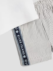River Island Blue Baby Boys Handsome Man T-Shirt and Shorts Set - Image 5 of 5