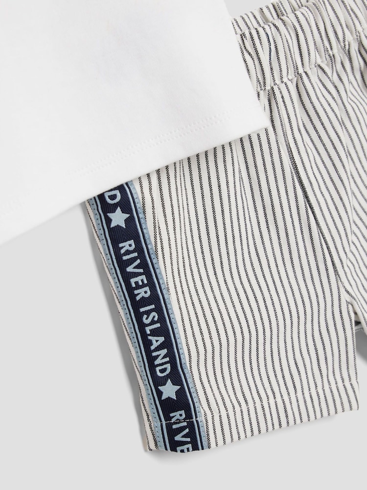 River Island Blue Baby Boys Handsome Man T-Shirt and Shorts Set - Image 5 of 5