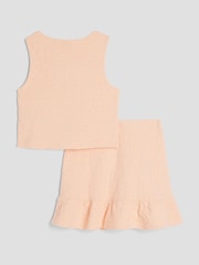 River Island Pink Girls Textured Waistcoat Set - Image 2 of 5
