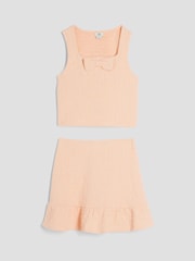 River Island Pink Girls Textured Waistcoat Set - Image 3 of 5