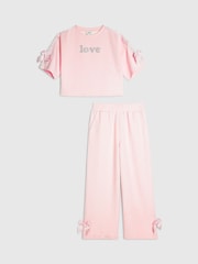 River Island Pink Girls Clean T-Shirt and Joggers Set - Image 3 of 5