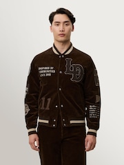Les Deux Brown Corduroy Varsity Jacket - Image 1 of 7