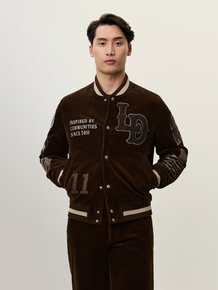 Les Deux Brown Corduroy Varsity Jacket - Image 7 of 7 Les Deux Brown Corduroy Varsity Jacket - Image 7 of 7