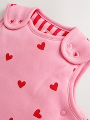 Pink/Red Hearts 2.5 Tog Sleevless Baby Sleepbag - Image 4 of 8